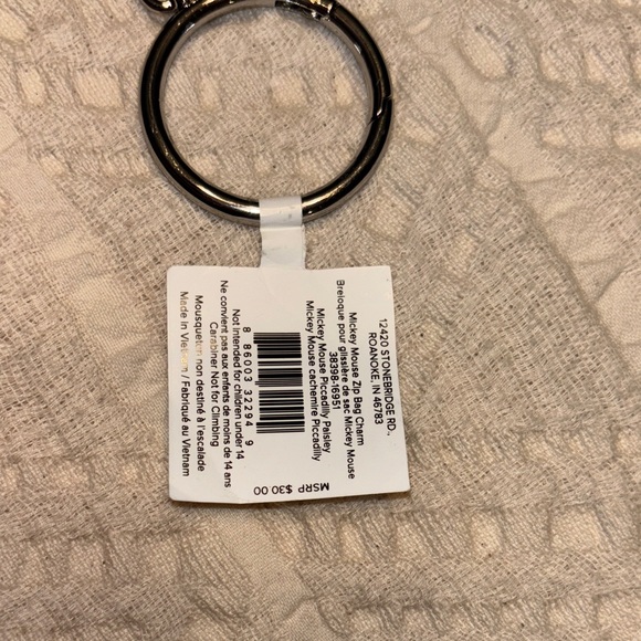 Disney Vera Bradley Mickey Mouse zipper bag charm - Picture 2 of 4